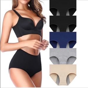 5 Pack Menstrual Period Underwear Mid Waist Cotton